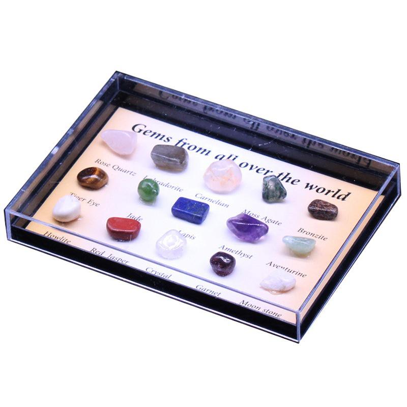 Yijingyuan Natürliches Kristall-Edelstein-Set für Kinder zum Lernen