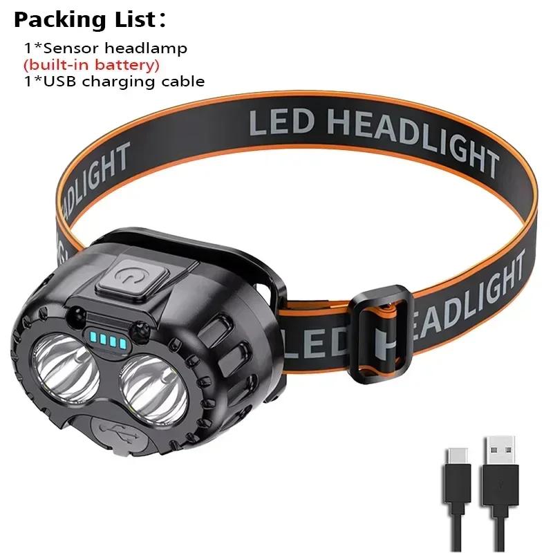 

250LM XPE LED Headlamp with Wave Sensor Waterproof, Hands-Free Lighting for Work Outdoor Fishing Camping Hiking & Emergency Use