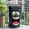 Big Mouth Cartoon Face 2D Flat Trash Can Sticker Removable Waterproof Wall Decal for Kids Playroom Home Decor