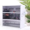 1:64 Car Model PVC Display Cabinet, 3-layer 16 Simulated Parking Spaces W/ LED Lighting for Model Car Collector & Car Enthusiast