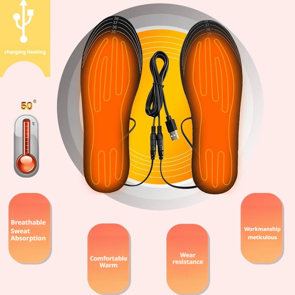 Smart Heated Insoles Temperature Adjustable Foot Warmers for Men and Women, Full-Foot Heating & Cut-to-Fit Design Q8Y6
