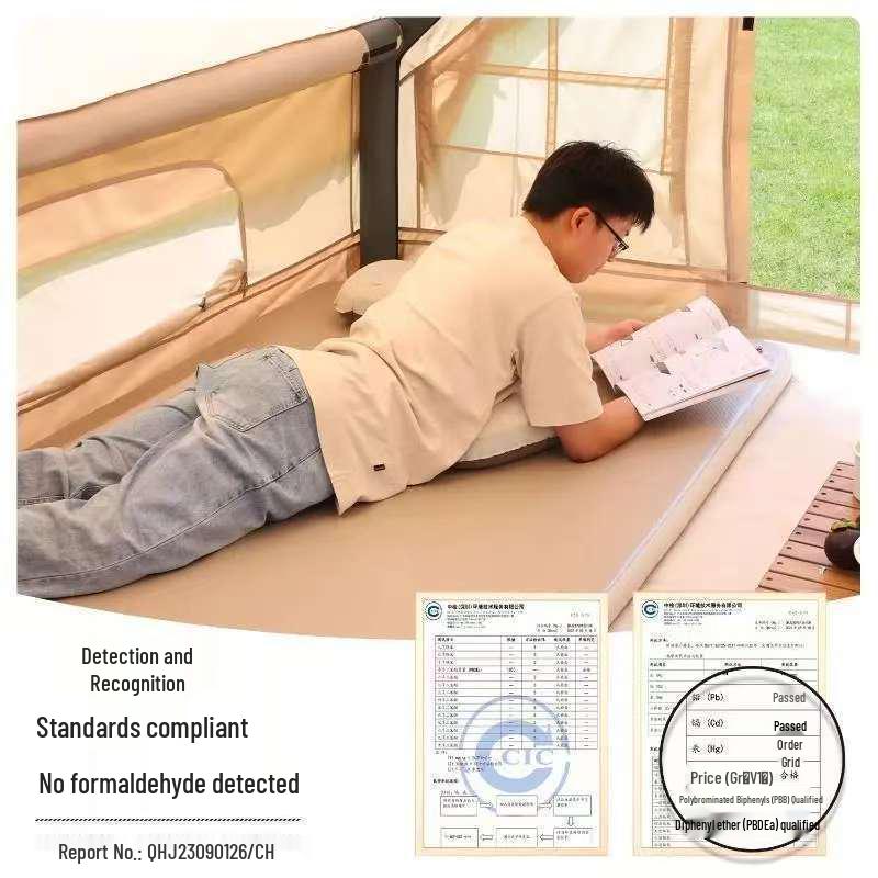 Automatic Inflatable Double Camping Mattress with Spring Coil