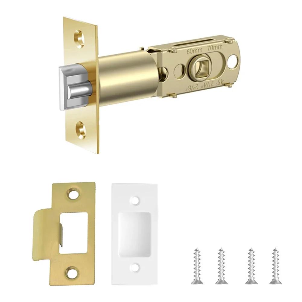 Bathroom Door Lock Body Single Tongue Lock Bolt Door Lock Hardware 45 Degrees 60-70 Adjustable Interior Door Latch Tubular