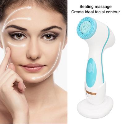 Facial Electric Cleaner Rechargeable Silicone Massage Cleansing Face Brush with Heads
