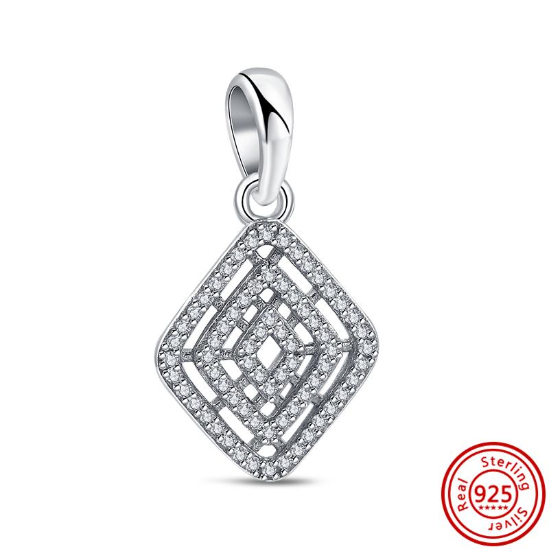 Fit Original Charms Bracelet Jewelry 100% S925 Sterling Silver Crown Flowers Heart Pave Shiny Simple Silver Color Beads