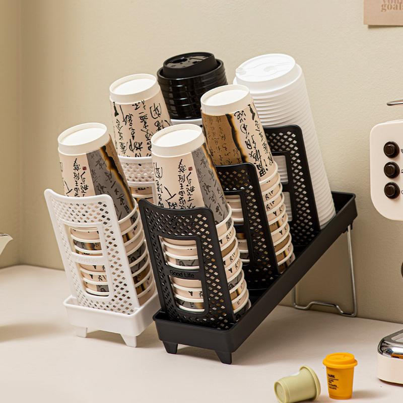 Soporte para vasos de papel multifuncional removible, estante de almacenamiento para tazas de café, rejilla para tazas