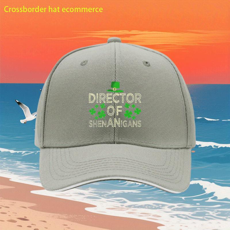 Director of Shenanigans Shamrock Baseball Cap Adjustable Polyester Casual St Patricks Day Gift Hat for Adults