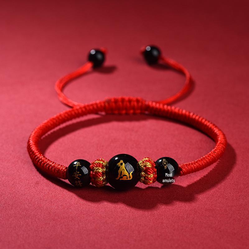 2026 Jahr des Pferdes Rotes Band Armband: Handgeknüpftes Rotes Seil für Tai Sui, Pferd, Ratte, Ochse und Hase