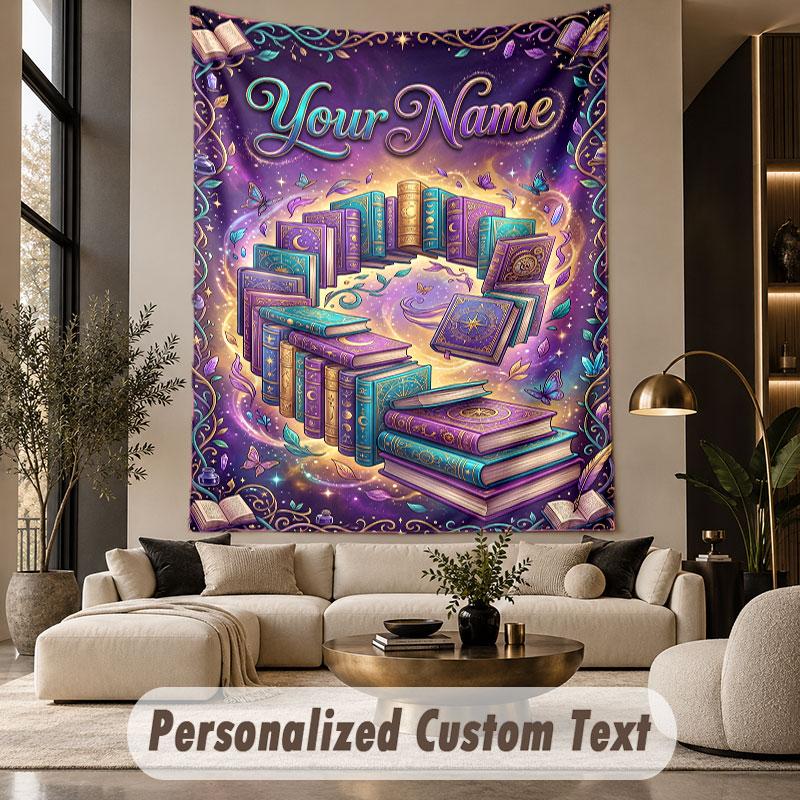 Fantasy Magic (103) Theme Wall Tapestry Customized With Name Text Personalized Hanging Tapestry For Bedroom Living Room Decor