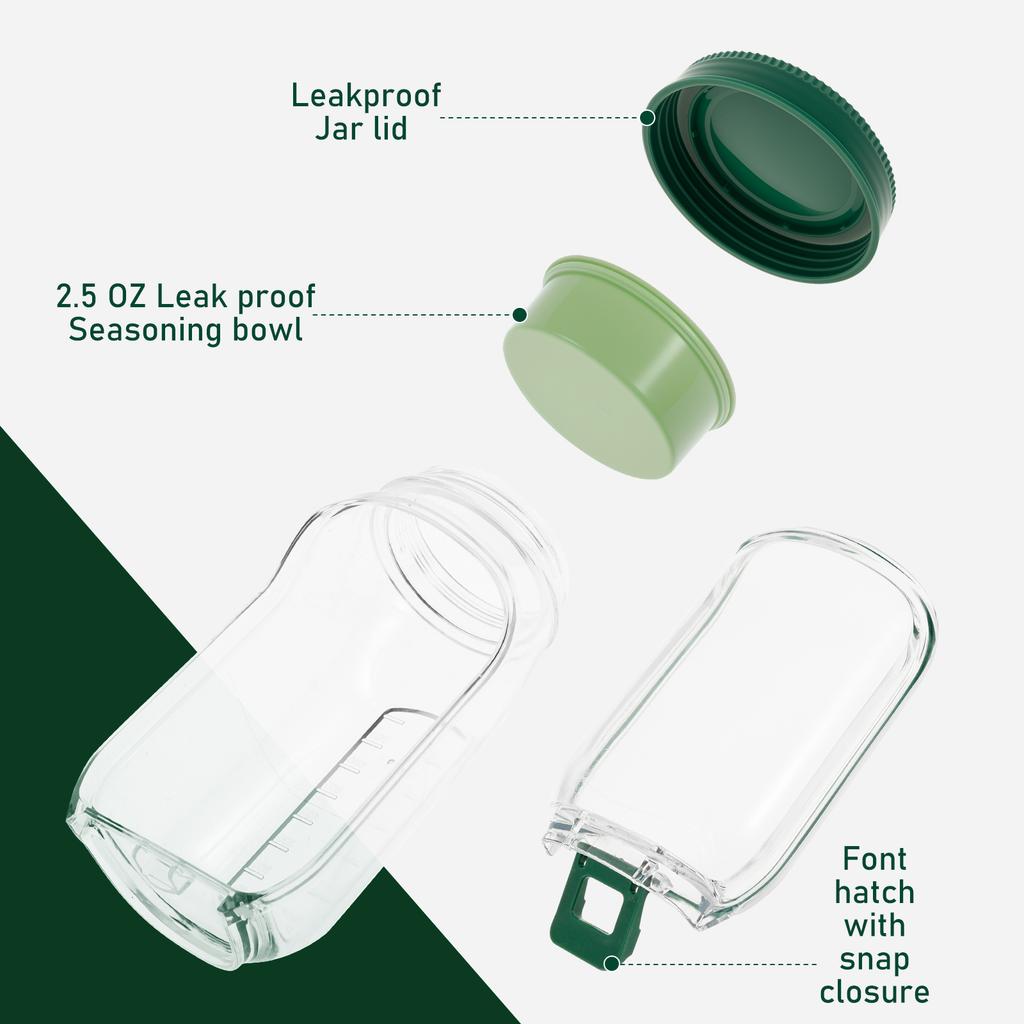 1/2Set Layering Salad Pod Plastic Vertical Salad Container With Fork 2.5 Oz Dipping Bowl Side Opening Salad Jar Food Storage Jar