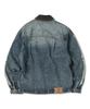 Travel Skeleton Denim Zip-Up Jacket Indigo Blue