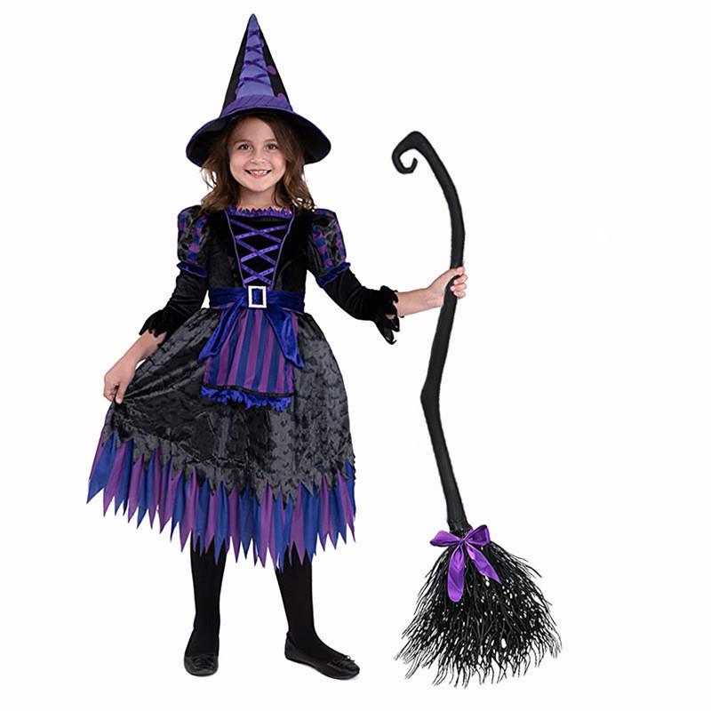Halloween Witch Broom Plastic Witch Broomstick Broom Props Cosplay Broomstick for Halloween Costume Party Supplies Props Broom