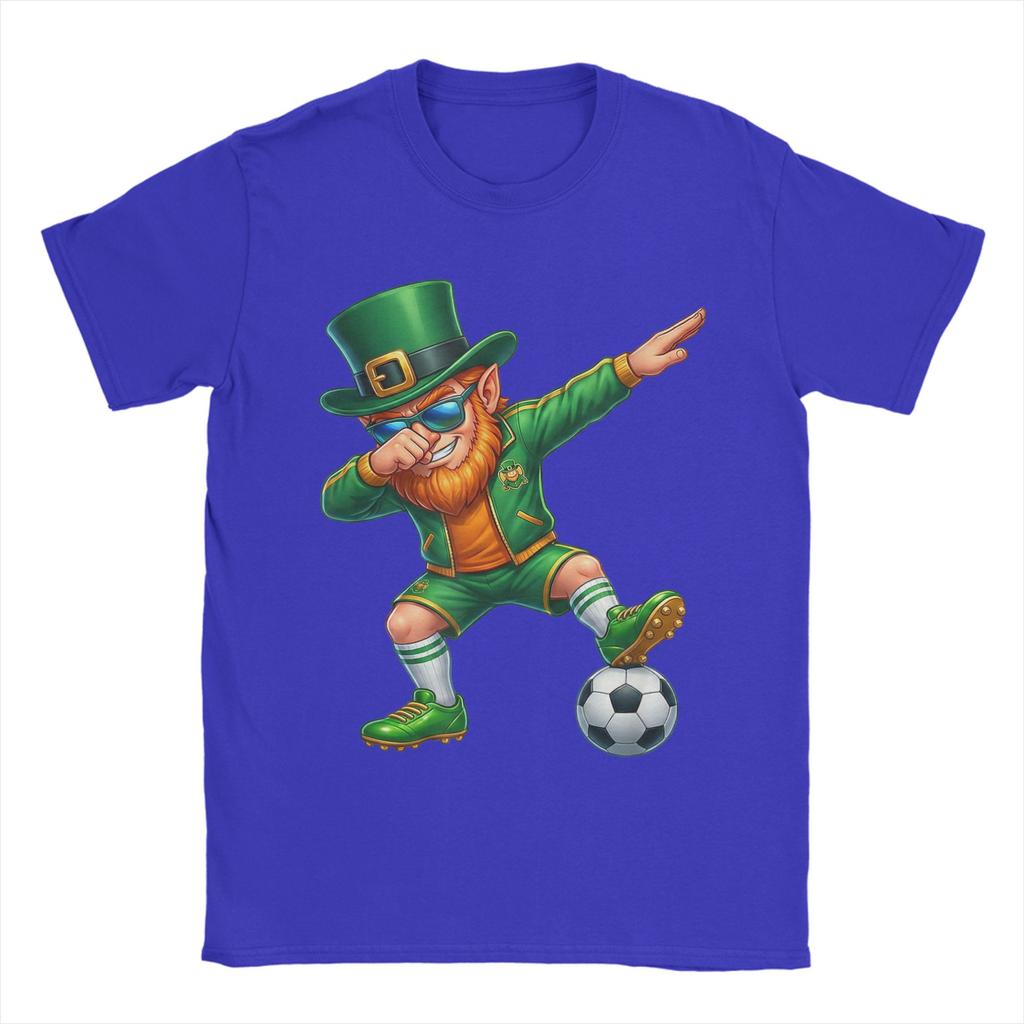Funny Leprechaun Palying Soccer Player St Patricks Day T Shirt Summer Cotton TShirts For Unisexs Hippie Tshirt ShortSleeve Tops