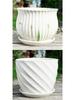 Nordic White Ceramic Flower Pot with Tray - Large & Extra Large for Pothos & Succulents