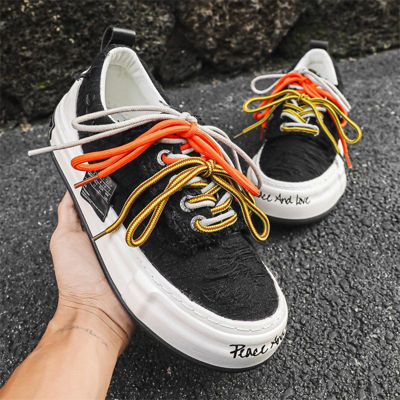 

AFANTING trendy brand trendy new snowflake crisp Oreo canvas shoes trendy casual canvas shoes men and women the same trendy 35 чёрный