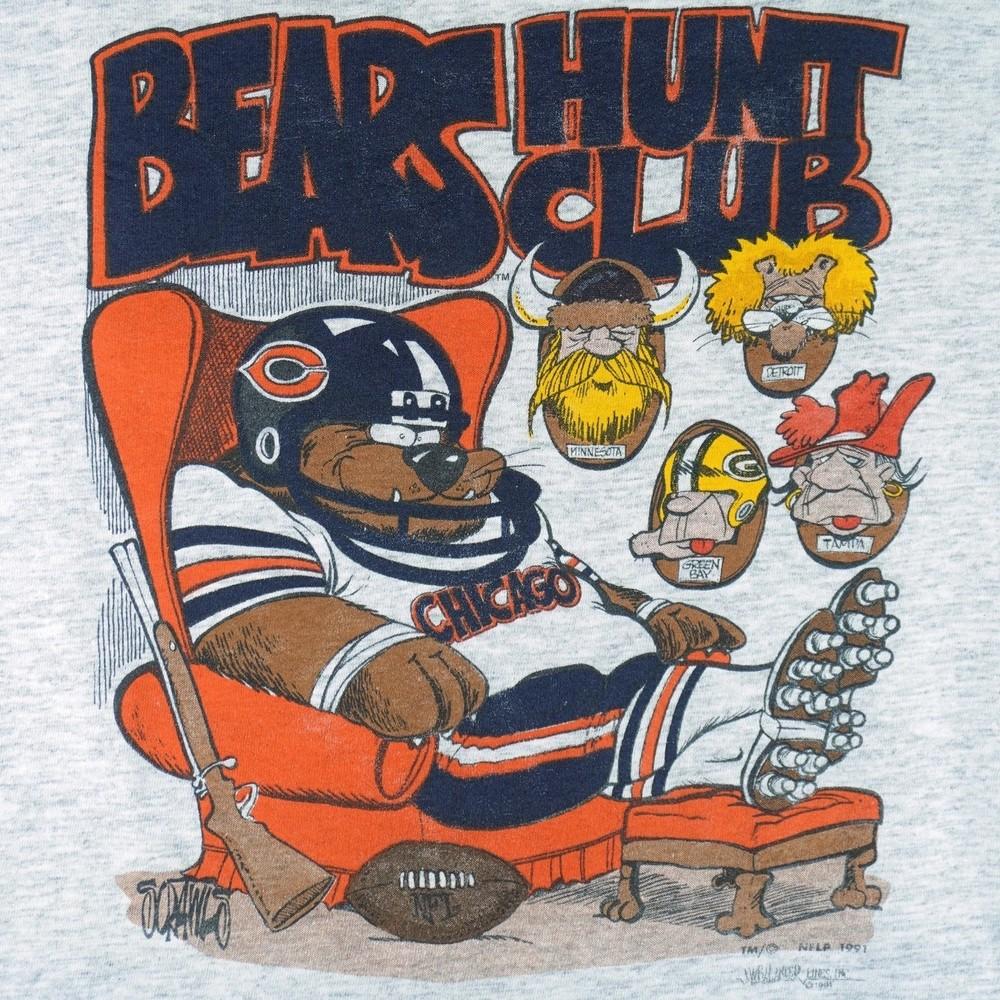 NFL - Chicago Bears Hunt Club Caricature Short Sleeve  vtg S-5XL Unisex T-Shirt XXL