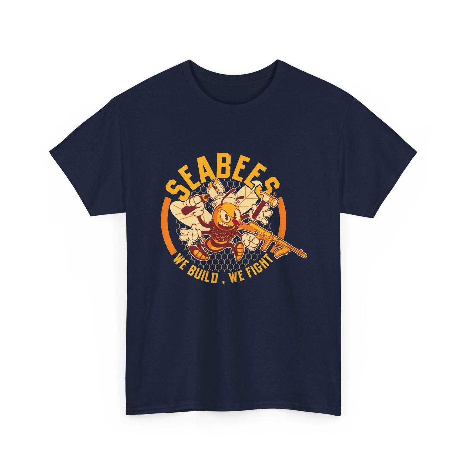 

U.S. Navy Seabees Construction Battalion Printed T shirt Military Collectible XL