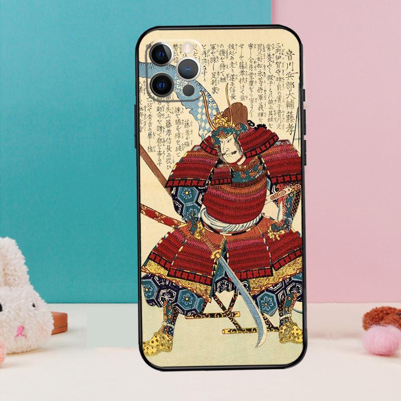 Japanese Samurai Case For iPhone 14 13 12 11 15 16 Pro Max X XR XS Max 14 Plus Soft Back Cover
