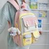 Small fresh schoolbag college backpack multi-compartment anti-theft design female junior high school student schoolbag