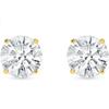 Jewels Prim 5 Ct Round Earrings Studs Solid 14K Yellow Gold Brilliant Cut Screw Back Basket