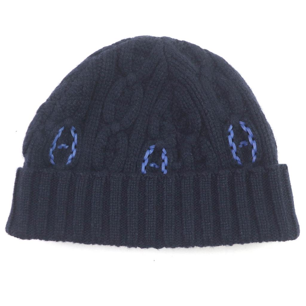 Pristine HERMES Knit Cap BONNET HOMME TRI MAILLOW TRESS  Bonnet Beanie  Used