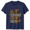 No Scotland No Party Unisex Football T Shirt Scottish Flag Navy Gold Tee