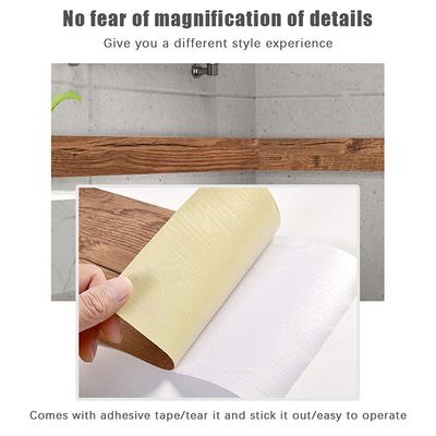 Self-Adhesive Pvc Waterproof Wood Waist Wallpaper Living Room Skirting Line Vinyl Decals Baseboard Wall Border Corner Stickers
