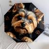 Black Yorkshire Terrier Pattern, Automatic Folding Umbrella, Portable and Foldable Design, 8 Ribs, a Christmas or Birthday Gift.