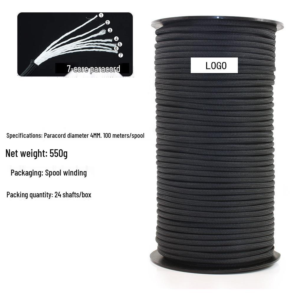 4mm 7-adriges 100m Paracord Outdoor Campingseil zum Binden & Armbandflechten, ohne Knoten