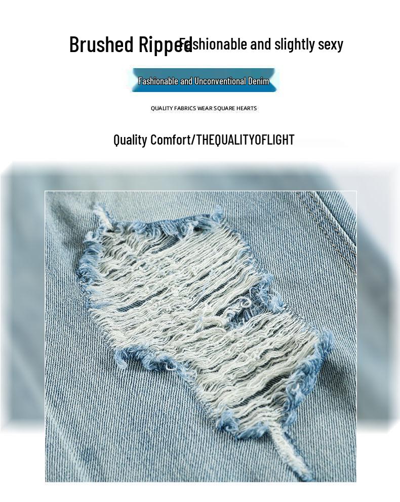 Women's High Waist Wide Leg Ripped Jeans - Summer 2024 Fashion, Loose Fit, Slimming Straight Beggar Style