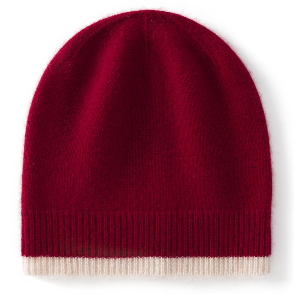 New cashmere hat autumn and winter women's warm knitted hat trendy color matching fashion wool hat cold hat