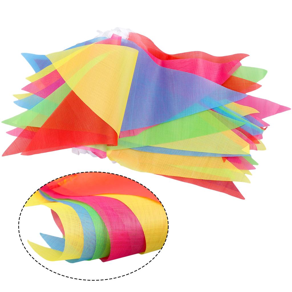Banner Triangle String Flag Etc. For Birthdays 100 Meter 14*21CM 200 Flags Cloth Colorful Decoration Brand New
