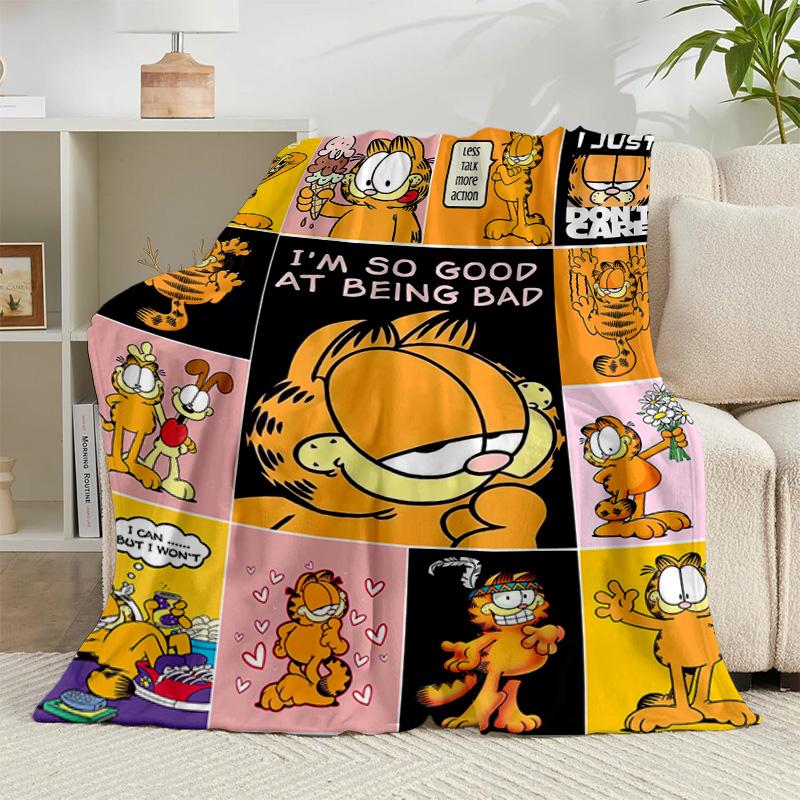 1PC Garfi cat Valentine Heart Flannel Blanket Gift, Suitable for Both Men And Women, Soft Ideal for Beds And Sofa, Birthday Or Christmas Gift