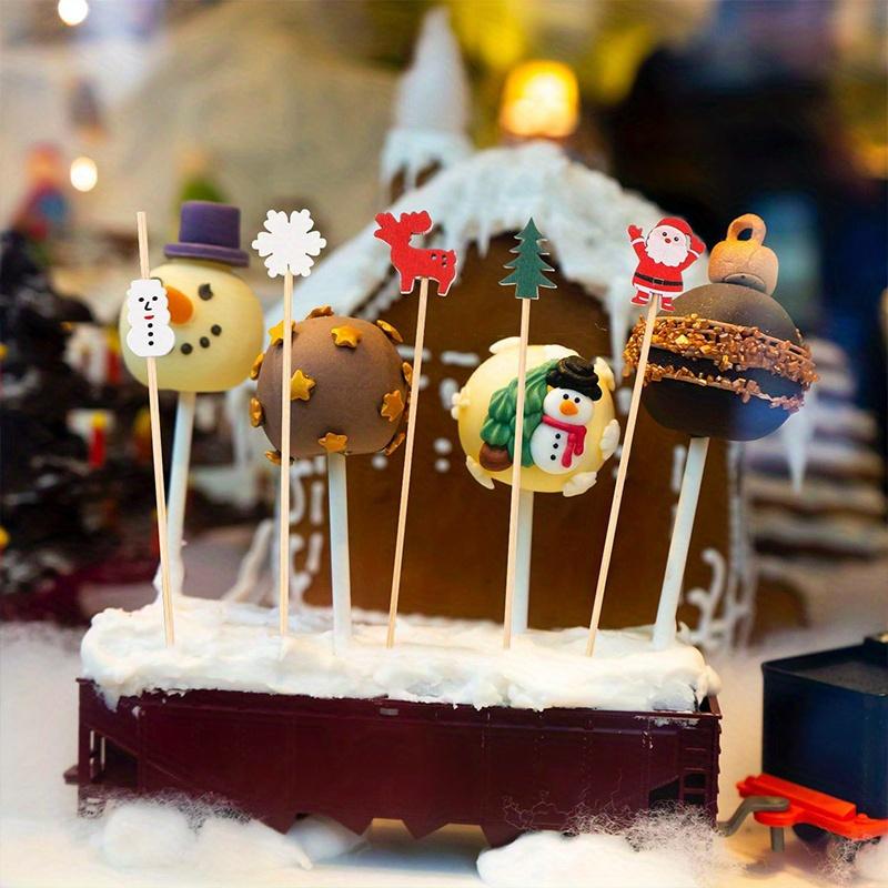 100 pcs Festive Christmas Roostertail Picks Set,Event & Party Supplies Tableware for Holiday Drinks,Christmas Party Supplies,Holidaythemed Accessories