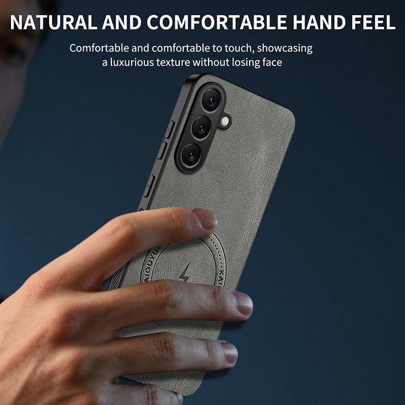 For Samsung Galaxy A57 5G Magnetic Case WANLONFENG SD1 Series Nappa Texture PC TPU Phone Cover