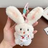 Cute Stuffed Keyring Cartoon Design Long-eared Rabbit Pendant Plush Rabbit Keychain Accessory