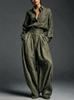 European Solid Color Shirt & Wide-Leg Pants Set - Women's Loose High-Waisted Fashion Two-Piece 2026 Collection