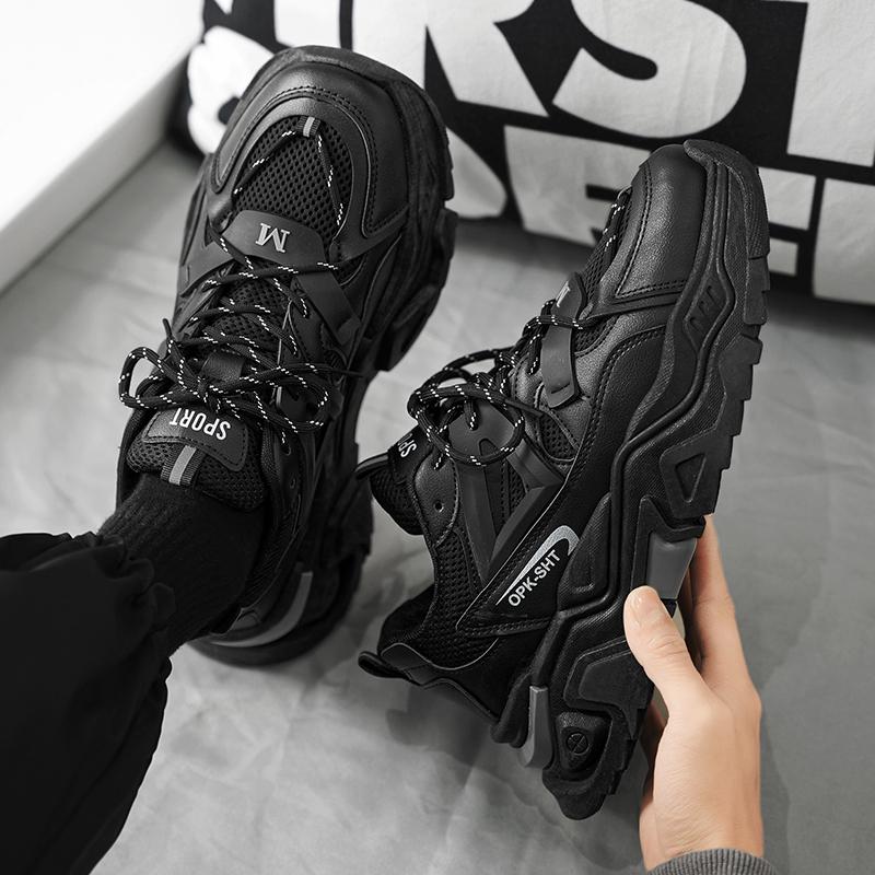 Darth Vader's New Autumn Mesh Casual Sneakers Thick-soled Heightening Black Daddy Trendy Shoes