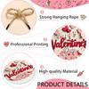 Happy Valentine's Day Welcome Door Sign Valentine's Day Hanging Sign Valentine Wreaths for Front Door Red Pink Love Hearts Door Hanger Indoor Outside