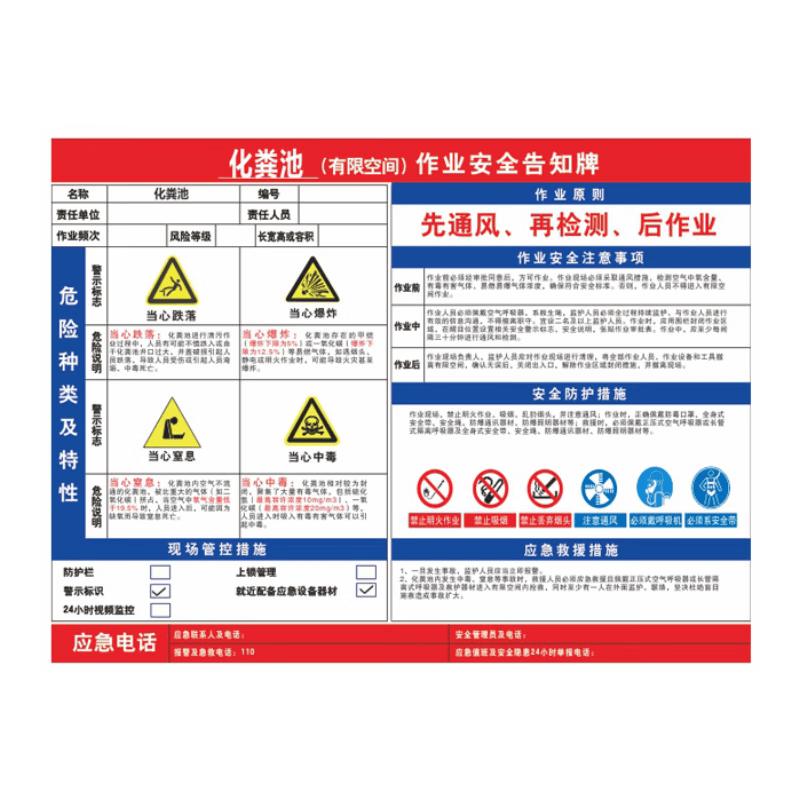PVC Septic Tank Warning Sign