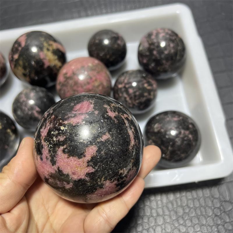 4kg Natural Plum Blossom Tourmaline Sphere Crystal Healing Stones Pink Tourmaline Ball
