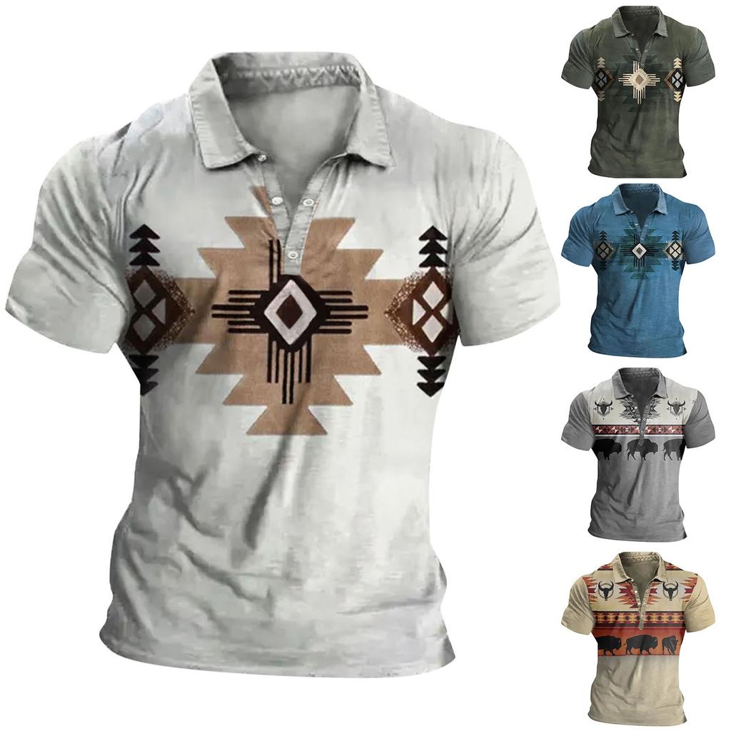 Men's Golf Shirt Casual Sports V Neck Ribbed Collar Short Sleeve Fashion Casual Solid Color Plain Spring & Summer Regular Fit