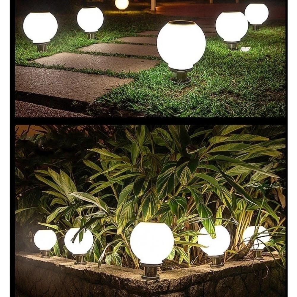 Stainless Steel Pillar Lamp Waterproof Solar Post Lamp LED Round Ball  For Garden Villa Pillar