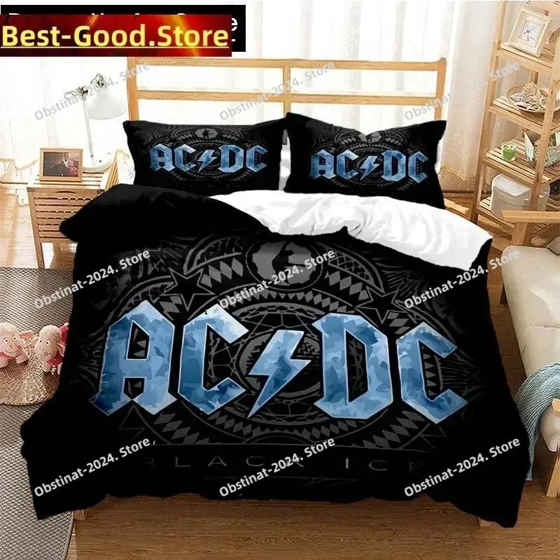 Fashion AC DC Rock Band Bedding Set Printed Bed Set With Pillowcase Bed Duvet Cover Soft Single Double Queen Super King Size
