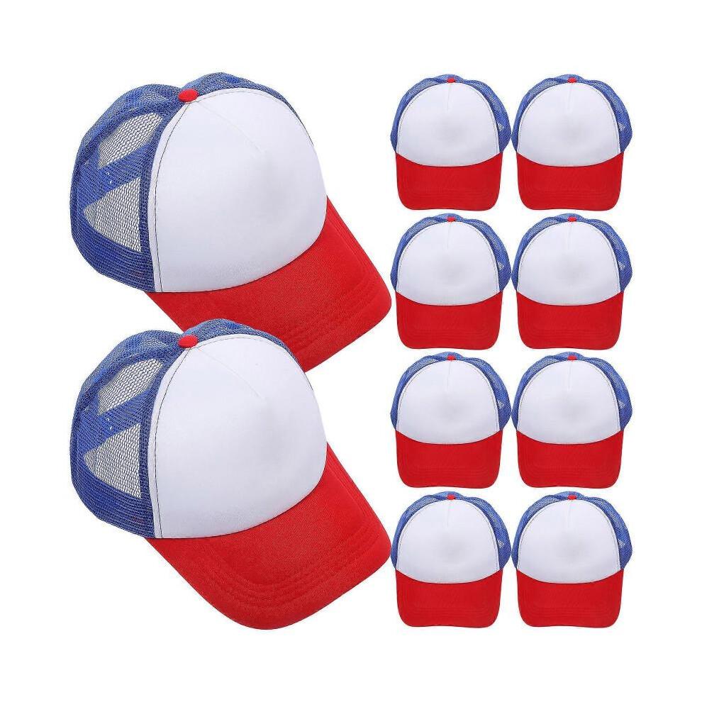 Baseball Caps Sublimation Blank Mesh Baseball Cap for Hiking Family Outings Sponge Trucker Hat Style 10Pcs