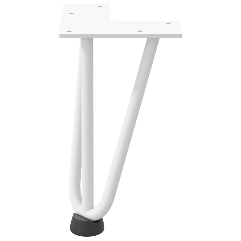 Vidaxl Nogi Do Stołu Hairpin, 4 Szt., Biale, 20 Cm, Lita Stal