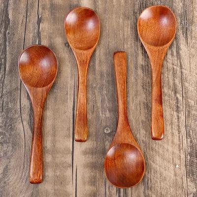 10/1 Stuks Lange Steel Houten Soeplepel Koffie Melk Theelepel Suiker Specerij Kruiden Schepjes Keuken Tafelgerei Gereedschap Desserts Lepel