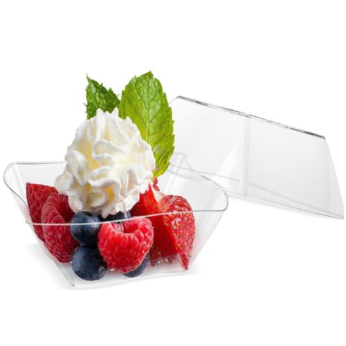 SEWACC 48 Disposable Plastic Dessert Cups for Ice Cream and Pudding