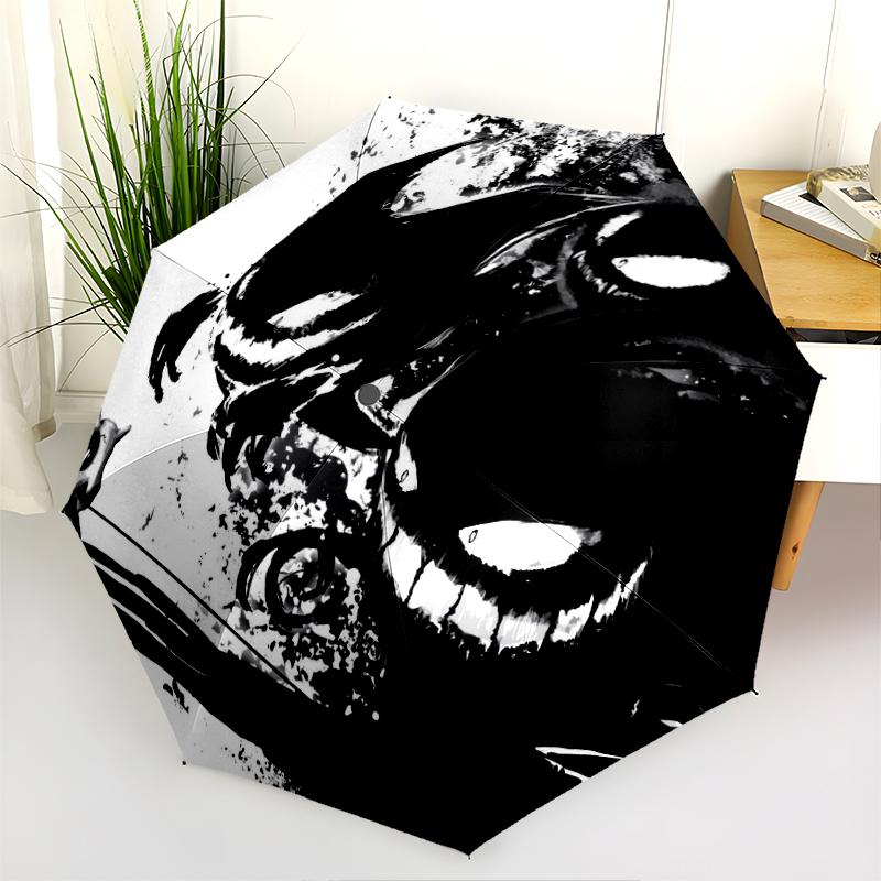 Gengar Pattern, Automatic Folding Umbrella, Portable and Foldable Design, 8 Ribs, a Christmas or Birthday Gift.