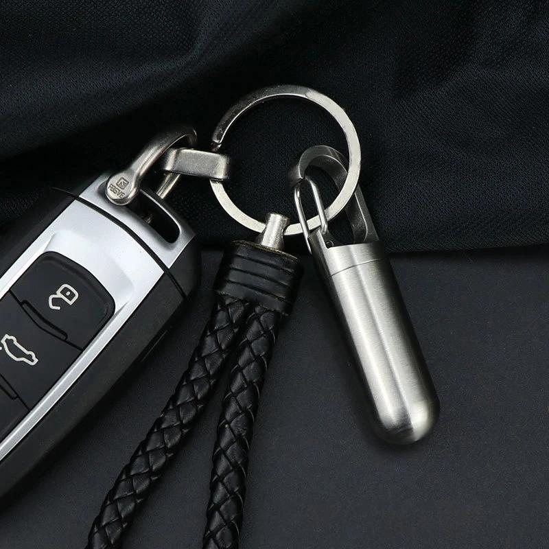 Travel Outdoor Portable Portable Mini Stainless Steel Sealed Capsule Waterproof Pill Box Camping Firstaid Pendant Pill Case